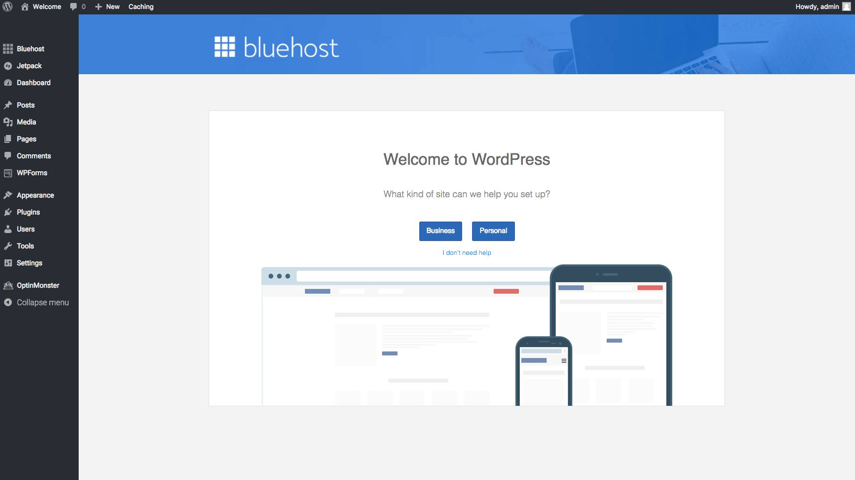 Wrdpress dashboard
